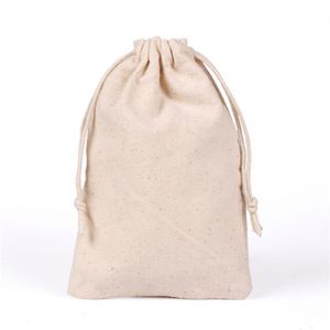 Bolsas de Almacenamiento de Tela de Algodón Muselina Sin Blanquear, Ligeras, con Cordón, para Regalos y Manualidades, con Logotipo Personalizado, 10*15cm - Product Image 2