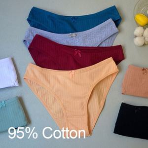 Sous-vêtements en coton pour jeunes filles pas chers, culottes mignonnes pour femmes avec nœud, sous-vêtements unis teints pour adolescentes, confortables et respirants - Product Image 5