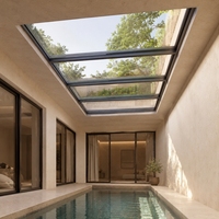 Grande fenêtre coulissante à battant pour salles de bain ensoleillées, avec capteur motorisé, cadre en aluminium, insonorisation efficace, design électrique populaire