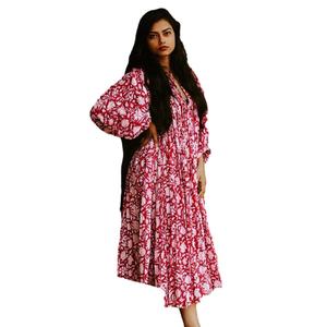 Kimono Boheme da Donna, Abito Lungo Stampato a Maniche Lunghe per Autunno, Vestito Casual Elegante Estivo - Product Image 1