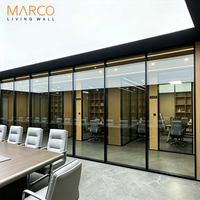 Cloison en verre avec cadre dissimulé en aluminium thermolaqué pour bureau, salle de réunion, salle de conférence