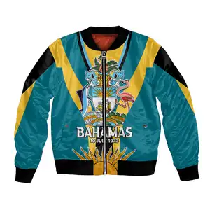 Professional Customization Bahamas Atlantis Bomber Jacket Bahamian Independence Day Design Men's Jackets Wholesale Direct Sales