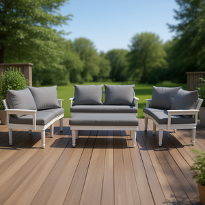 Juego de 6 cojines para sillas de exterior, color gris antracita, resistentes al agua, extraíbles, lavables, relleno de fibra de poliéster para todas las estaciones - Product Image 2