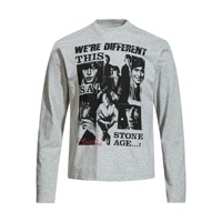 T-shirt unisexe à manches longues et col rond, coupe ajustée, motif rétro de personnage de groupe rock, style streetwear