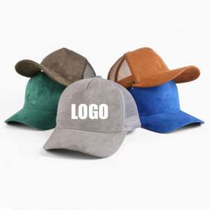 Gorras Trucker de 6 Paneles a la Moda 2024, Gorras de Béisbol Unisex, Personalizables para Negocios, Transpirables, con Cierre a Presión, Malla Trasera, Gamuza, para las Cuatro Estaciones - Product Image 1