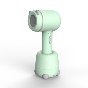 Mini sèche-cheveux pour enfants, portable, compact, sèche-cheveux de voyage pour bébé avec moteur DC 600W, design bleu en plastique - Product Image 2