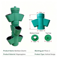 Nouveau système de culture hydroponique vertical en colonne de bambou, jardinière en plastique PP, écologique, petit modèle pour usage domestique, irrigation par pompe intérieure 1