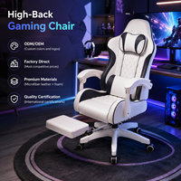Chaise de jeu ALINUNU avec logo personnalisé en similicuir pour salle de jeu, chaise de jeu ergonomique à dossier haut avec repose-pieds