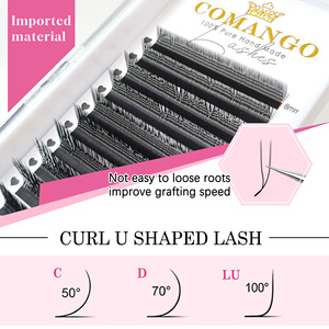 Extension ciglia a <span class=keywords><strong>U</strong></span> CoMango, materiale coreano, morbide, 2D CC <span class=keywords><strong>D</strong></span> <span class=keywords><strong>M</strong></span> L Curl, a forma di <span class=keywords><strong>U</strong></span>, vegane, cruelty-free - Product Image 5