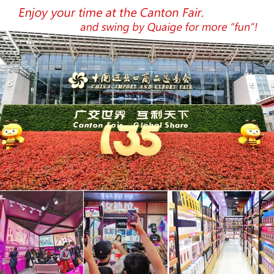 Foire d'importation et d'exportation de Canton en Chine Quaige Sex Toys Market, profitez de votre temps à la foire de Canton 2024 produit le plus vendu