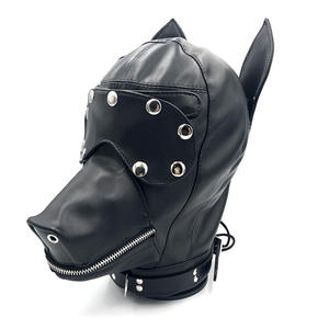 Venta caliente transfronteriza SM Sex Love Prop Juguetes sexuales de cuero Bondage Pullover Dog Head Cover Sex Gear para hombres y mujeres Face Shields - Product Image 2