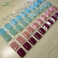 Pierre de FUSION rose, cristal naturel, haut princesse, coupe carrée, bijoux colorés, contient de la laine de coton à l'intérieur