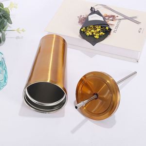 17oz 304 Stainless Steel Vacuum Insulated Tumbler Custom Logo Thermal Cups <b>Coffee</b> Mugs Straw for Iced Beverages - Product Image 3