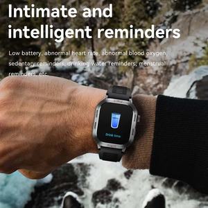 2.01 pouces écran couleur tactile 22Mm bande de Silicone surveillance de la fréquence cardiaque en temps réel Gw66 écran carré hommes Smartwatches - Product Image 6