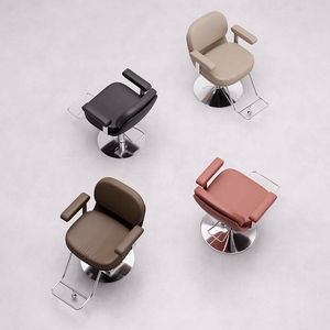 Silla de Estilismo de Lujo con Respaldo Curvo, Hidráulica, Giratoria 360°, Base Redonda Cromada para Salón de Belleza - Product Image 6