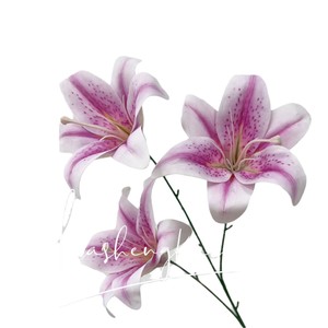 Artificial Lily Bouquet 3-Headed <b>Silk</b> <b>Flower</b> High Simulation Wedding Home Decor Photography Props - Product Image 5