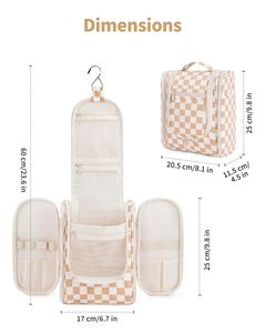 Hanging Toiletry <b>Bag</b> for Women Checkered Travel Makeup <b>Bag</b> Organizer Cosmetic Make up Toiletries <b>Bag</b> - Product Image 4
