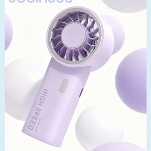 1200mAH Rechargeable Mini Turbo Hand Fan <b>Battery</b> Operated Air Conditioner Fan 3 Speed Portable Wearable Fan for Outdoor - Product Image 6