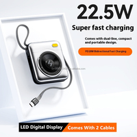 Banques d'alimentation OEM créatives pour les voyages Chargeur portable 20000mah PD 22.5W avec sortie USB-C Affichage numérique LED 2 câbles
