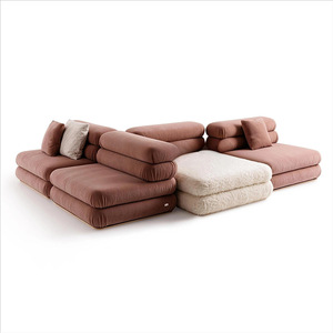 Divano Componibile <span class=keywords><strong>Moderno</strong></span> a Tre Posti in Tessuto, <span class=keywords><strong>Design</strong></span> Creativo a Blocchi Quadrati, Combinazione Libera, per <span class=keywords><strong>Soggiorno</strong></span> - Product Image 4