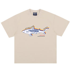 100% coton imprimé logo personnalisé surdimensionné couleur unie tissu avantageux confortable Solft unisexe T-shirts - Product Image 5