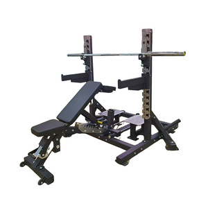 Rack de <span class=keywords><strong>musculation</strong></span> multifonctionnel 3-en-1 en acier, banc de <span class=keywords><strong>musculation</strong></span> réglable, rack à squats robuste, combo pour entraînement de force à domicile - Product Image 4