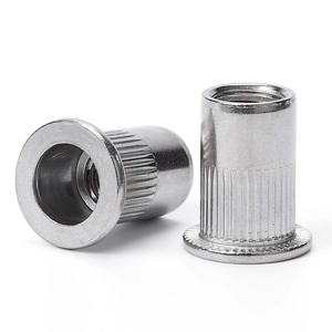 Écrous à riveter à tête plate en acier au carbone galvanisé de grade 8.8, moletés à droite, pour projets de bricolage domestiques et réparations automobiles - Product Image 1