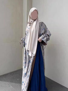 Zifeng OME Middle East donna stampa ampio abito Design rilegatura polsino sotto la gonna Smock a fessura - Product Image 3