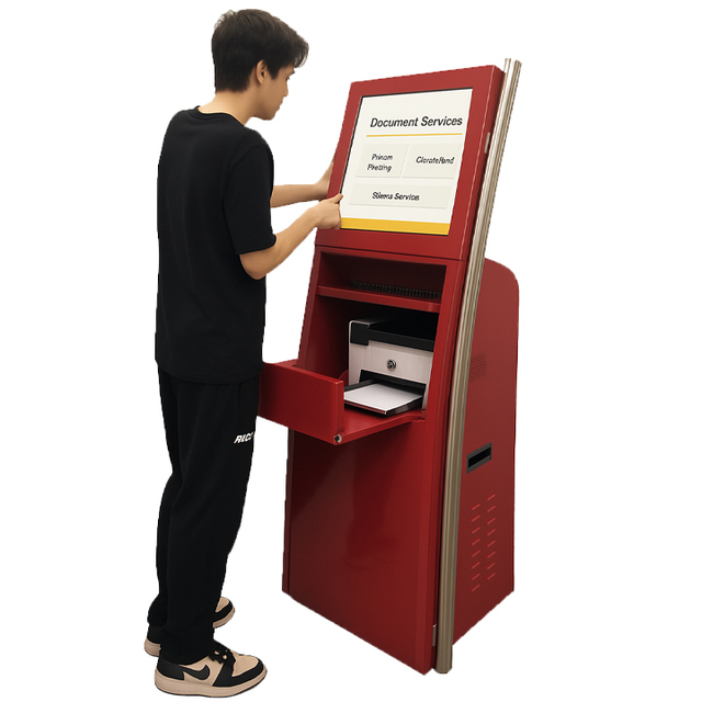 Custom Smart Self-service A4 Document Print-kiosk with Touchscreen and Keyboard Run Windows OS