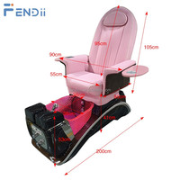 Fauteuil de pédicure professionnel électrique inclinable et réglable avec repose-pieds pour salon de beauté des ongles