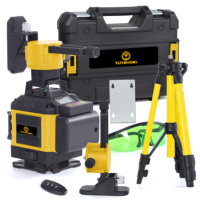 Niveau laser professionnel industriel AGL125 à batterie Li-Ion 4D 16 lignes pour marquage au sol et mural, travaux de construction, auto-nivelant à 360°
