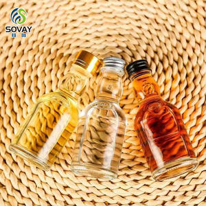 High Quality Clear Mini <strong>5cl</strong> 50ml Spirits Vodka Gin Rum Brandy Vodka Whisky Tequila Glass <strong>Bottle</strong> for Liquor with Aluminum Cap - Product Image 2