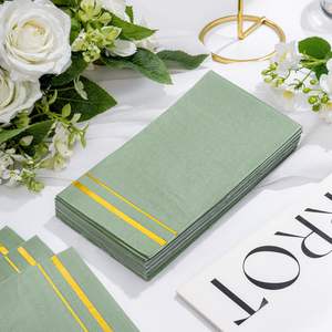 Serviettes <span class=keywords><strong>Horeca</strong></span> élégantes, imprimées et personnalisées, en papier vert résistant à l'humidité, style de sac jetable pour les fournitures de restaurant, vente en gros en vrac - Product Image 4