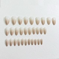 YD41 Kaixin – Faux ongles à presser couleur amande nude, brillants, couleur unie, naturels, couvrance totale, réutilisables, personnalisables