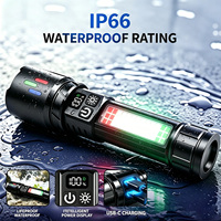 Lampe torche LED multifonctionnelle OEM longue portée avec stroboscope rouge et vert, double port rechargeable, pour camping, réparation automobile, lampe tactique