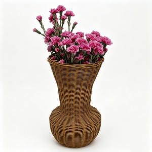 <span class=keywords><strong>Vase</strong></span> à fleurs en <span class=keywords><strong>rotin</strong></span> écologique, <span class=keywords><strong>vase</strong></span> en <span class=keywords><strong>rotin</strong></span> respirant et durable en plastique pour fleurs séchées et herbe de la <span class=keywords><strong>pampa</strong></span> - Product Image 1
