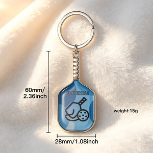 Sports Accessories Zinc Alloy Epoxy Pickleball Paddle Keychain Custom Printed <b>Key</b> Charm <b>Key</b> <b>Ring</b> for Sports Fans, Backpack Decor - Product Image 1