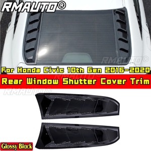 Civic Rear <b>Window</b> Side Vent Shutter Louver <b>Cover</b> Trim Matte Black Sport Style for Honda Civic 10th Gen 2016-2020 Car Accessories - Product Image 2
