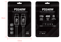 Câble de données PD240W 5A, câble de charge rapide USB 2.0 USB C vers USB C, vitesse de données 480 Mbps, câble Type C, charge rapide
