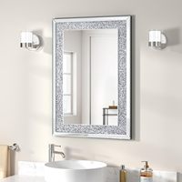 Mobilier moderne personnalisé pour la décoration de la maison miroirs muraux de luxe en cristal pour salle de bain avec diamant écrasé