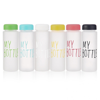 Bouteille d'eau personnalisée avec logo, 300 ml, 500 ml, gobelet dépoli transparent avec couvercle à vis, pour voyage, sport et activités de plein air
