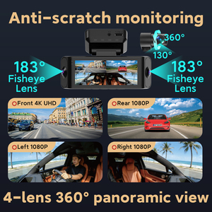 Mini 4-kanaals 4K Ultra AI <span class=keywords><strong>Dashcam</strong></span> met G-sensor, 4K nachtzicht, lusopname, <span class=keywords><strong>dashcam</strong></span> voor links, rechts, voor en achter, 4K <span class=keywords><strong>dashcam</strong></span> - Product Image 3
