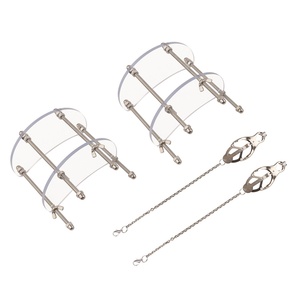 Pinzas para pezones BDSM de acero inoxidable con placa de PC transparente, ajustables, joyería para pezones femeninos, herramientas de placer sin perforación para mujeres - Product Image 4