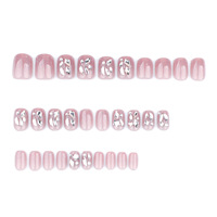Faux ongles élégants et scintillants, style Pure Desire, paillettes, Little Red Book, art des ongles, boîte de 30 pièces, rose