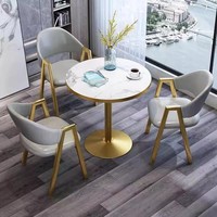 Ensemble Table à Manger Ronde Moderne et Simple pour 2 Personnes, Chaises Incluses, Style Bois Panneau, Meuble de Salle à Manger pour Maison, Hôtel ou Villa