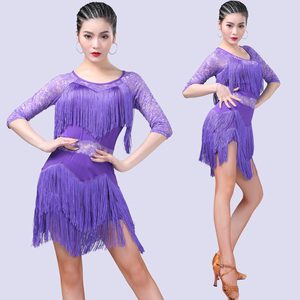 Abito da Ballo Latino per <span class=keywords><strong>Donna</strong></span> in Spandex, Costume da Palcoscenico per Salsa, Rumba, Cha Cha, Ballo da Sala per <span class=keywords><strong>Ballerine</strong></span> Adulte - Product Image 2