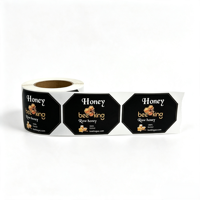 Étiquettes personnalisées écologiques pour pots de miel, autocollants en vinyle imperméables, formes personnalisées, étiquettes d'emballage pour miel cru 100% naturel
