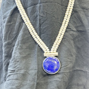 Collier en argent de perles d'eau de Lapis Lazuli naturel fait à la main à la demande pour la fabrication de bijoux perles de pierres précieuses - Product Image 3