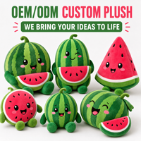 2027 OEM ODM Fabricant de jouets en peluche personnalisés, conception de personnage mascotte pastèque, logo personnalisé, animal en peluche, cadeau promotionnel