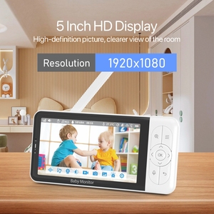 Tuya thông minh 1080P <span class=keywords><strong>WIFI</strong></span> bé Màn hình máy ảnh 5 inch 2.4G âm thanh không dây video giữ trẻ máy ảnh có tính năng phát hiện âm thanh khóc - Product Image 2